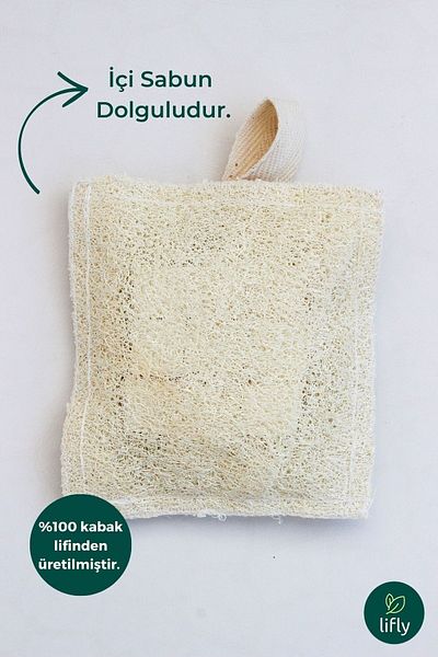 lifly Soap Filled Pumpkin Loofah Pouch - Pouch Soap - Bath Shower Pouch - Soap Bath Loofah - Pumpkin Loofah