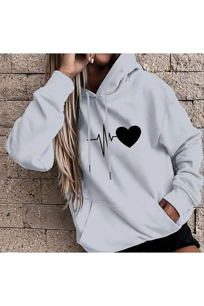trend selection Φούτερ με κουκούλα με κουκούλα με στάμπα Rhythm Heart