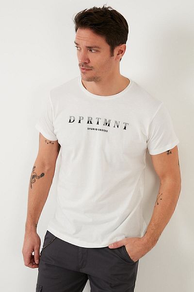 Buratti Τυπωμένο 100% βαμβακερό λαιμόκοψη Slim Fit T-shirt Ανδρικό T-shirt 541dprtmınt