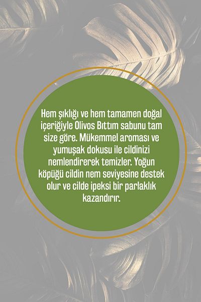 Olivos Natural Bıttım and Olive Oil Solid Soap Bıttımlı Hand Soap Intensive Moisturizing 125 gr