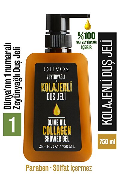 Olivos %100 Doğal Kolajen Ve Zeytinyağlı Banyo Ve Duş Jeli Kuru Cilt Nemlendirici Ve Besleyici 750 Ml