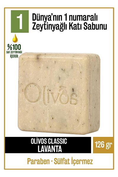 Olivos Natural Classic Solid Soap with Lavender and Olive Oil Olive Oil Hand Soap Intensive Moisturizing 100 gr