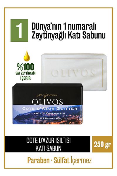 Olivos 100% Natural Perfume Series Cote D'azur Radiance Scented Olive Oil Solid Soap Moisture Balancing 250 gr