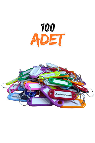 sarıalarm Plastik Anahtarlık Isim Yazılabilen Karışık Renkli 100 Adet