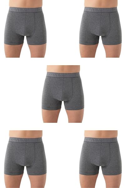 DONEX Men's High Waist Lycra Fabric Short Leg 5-Piece Boxer Pack