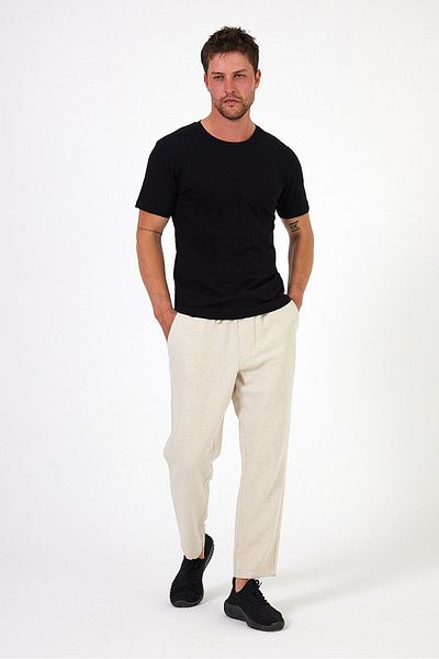 Soho Mood Ανδρικό μπλουζάκι από οργανικό βαμβάκι Crew Neck Regular Fit Basic μαύρο