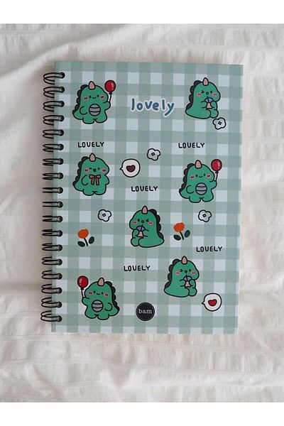 Planet Butik Dino Lovely Kawai - دفتر ملاحظات بتصميم حلزوني