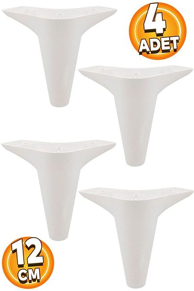 Badem10 Aspen Furniture Canapea Fotoliu Unitate TV Baza Canapea extensibila Picioare pat 12 Cm Picior alb (4 buc.)