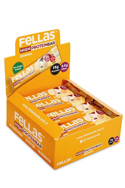 Fellas Banana High Protein Bar - 45g x 12 Pieces