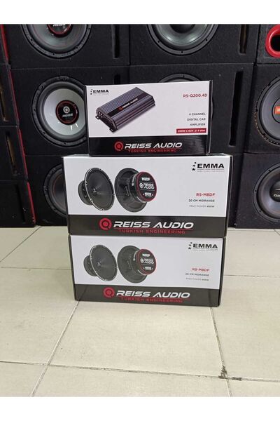 REİSA 4 ADET REİS 20 CM MİDRANGE VE RS-Q200.4D UYUMLU AMFİ KAMPANYALI SET
