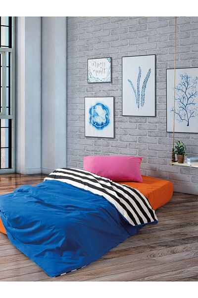 Cozy Home Popping Colors Dusk Blue Set cuvertură de pilota elastică unică