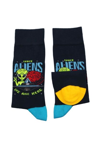 Soho Mood 3-пакет унисекс чорапи с извънземна тема, памук, дълги