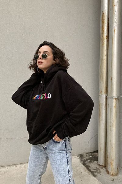 Trendiz Astra World Black Unisex Hoodie - 111200