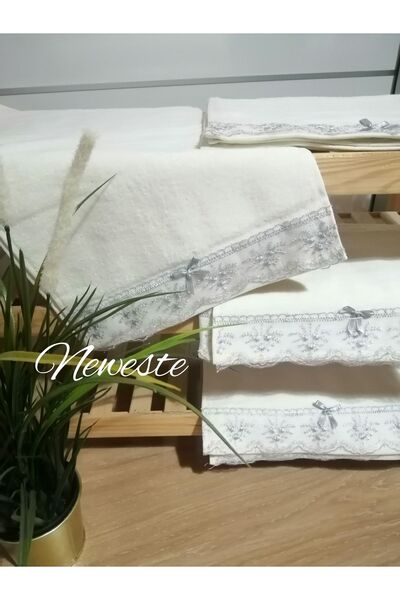 Neweste Prosop de mână dantelat catifea texturat 12 buc Promisă logodna nuntă...