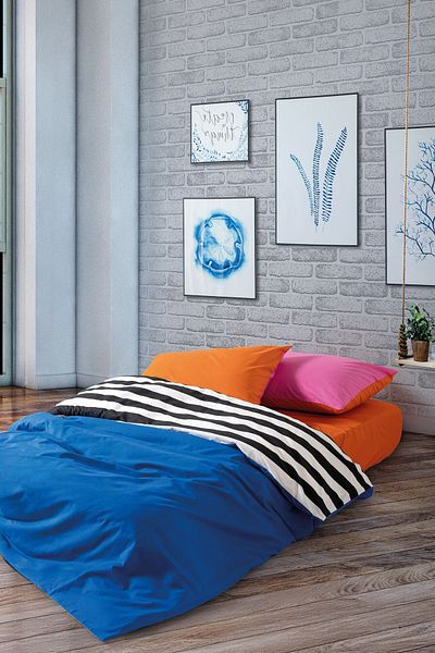 Cozy Home Popping Colors Dusk Blue Set cuvertură de pilota elastică unică