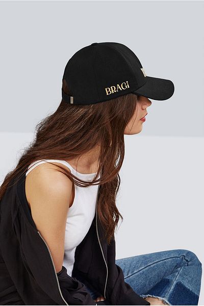 BRAGİ Unisex BlaCk Sports Cap - Adjustable with BaCk VelCro