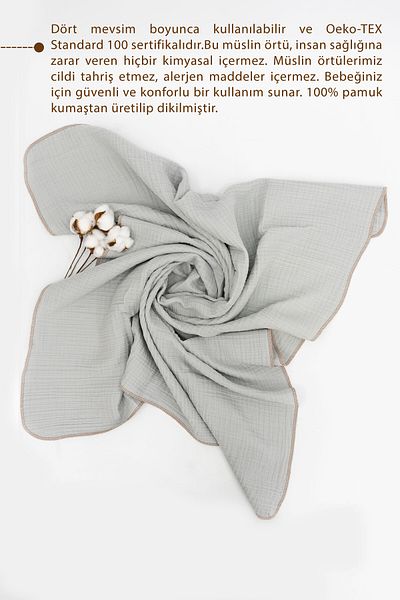 mordesign 4 Layer Muslin Baby Blanket - 100% Cotton, 80X100 Cm, Soft Series