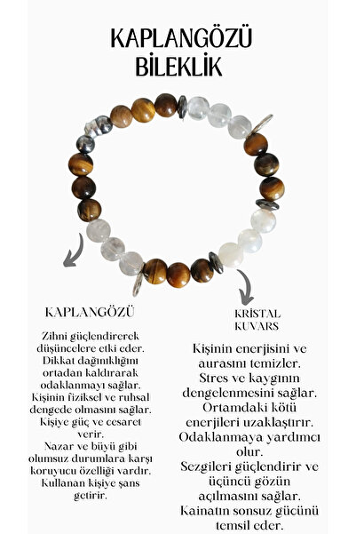 Şifalıtaş KAPLANGÖZÜ KRİSTAL KUVARS BİLEKLİK 20CM