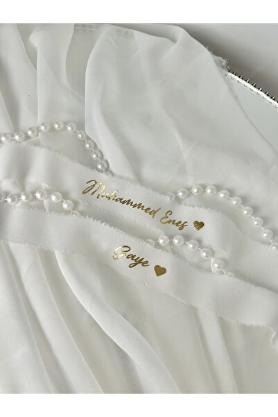 ALYANSHOME Dökülmeyen Incili 2 Cm Kumaş Isimli Yüzük Kurdelası