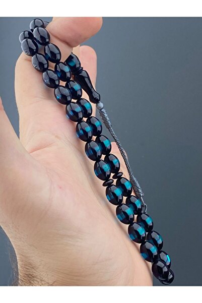 tesbihay Tricot de chihlimbar de foc Vernier argintiu - ciucuri Kazaz