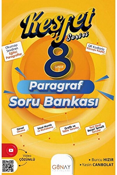 Günay Yayınları LGS 8. Sınıf Keşfet Serisi Paragraf Soru Bankası / Burcu Hızı...