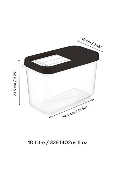 Meleni Home 2'li 10 Lt Mega Etiketli Toz Tablet Deterjan Saklama Kutusu Kayar Kapaklı Banyo Düzenleyici Antrasit