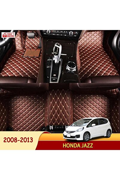 Miren Honda FİT (Jazz) 2008-2013 Uyumlu 5d Havuzlu Suni Deri OTO PASPAS (Koyu...