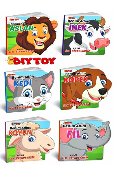 AVDA Diytoy 0-3 Yaş 6'lı Hayvanlar Ilk Kitaplarım Eğitici Bebek Kitapları Set...
