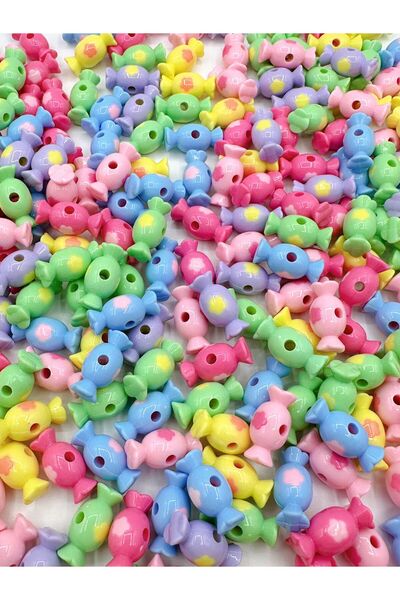 Ebruli Boncuk Kit 25 bucăți de mărgele acrilice de bomboane colorate de 20 mm