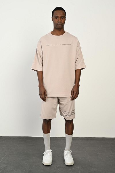 Rocqerx R-4368 Stripe Detailed T-shirt and Shorts Set - Two Thread