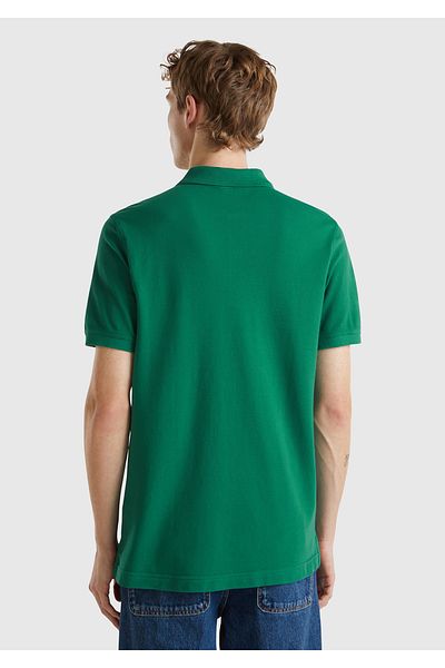 United Colors of Benetton Ανδρικό πράσινο κοντομάνικο μπλουζάκι πόλο με κανονική εφαρμογή