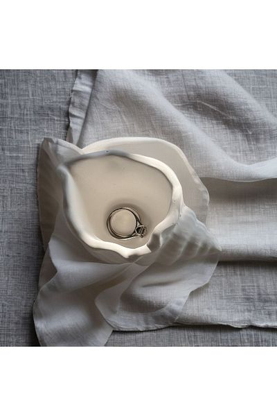 Louve Store Concrete Handmade Decorative Oyster Plate, Jewelry Organizer