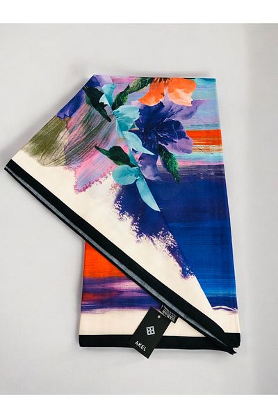 Akel 95x95 Ethnic Patterned Digital Soft Scarf