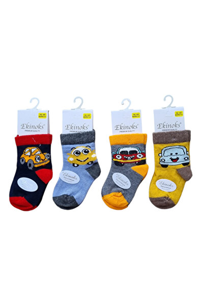 ekinoks socks Araba Desenli Pamuklu Bebek Soket Çorap