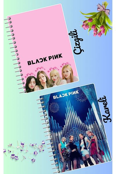 animeandyourworld Blackpink notebook set 2 pcs A4 size 21*30 lined + checked 60 syf