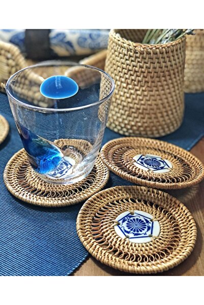 did homeware Harmonia Rattan 2'li Bardak Altlığı Seti