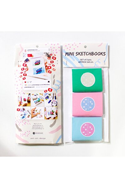 Poli Art Design "süper Set" 3ü1 Arada Minyatür Için Eskiz Defterleri 4x5 Cm A...