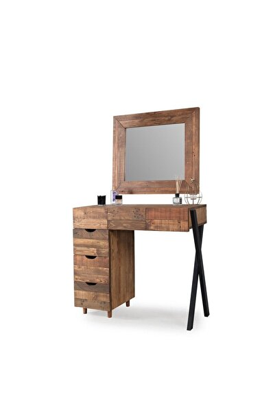 Prusa Dekor Blush Aynalı Çekmeceli Dresuar Doğal Ladin Ağacı