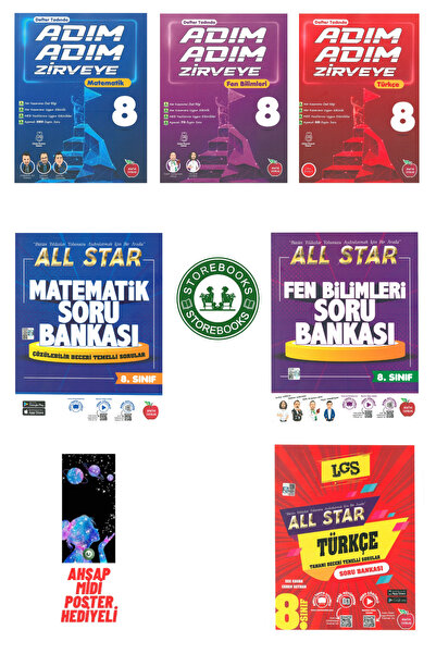 Newton Yayınları 8.Sınıf Adım Adım Zirveye ve All Star Matematik + Fen + Türk...