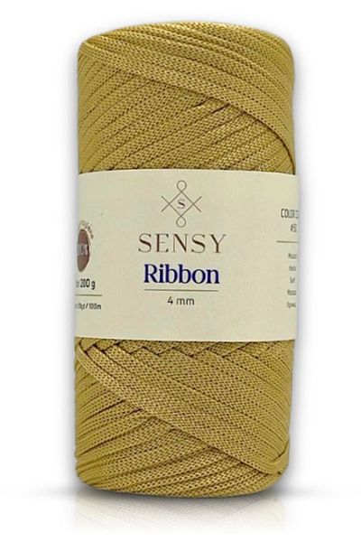 SENSY Premium Polyester Ribbon - 200gr Macrame Bracelet String Bag Supla Hobby String Mustard