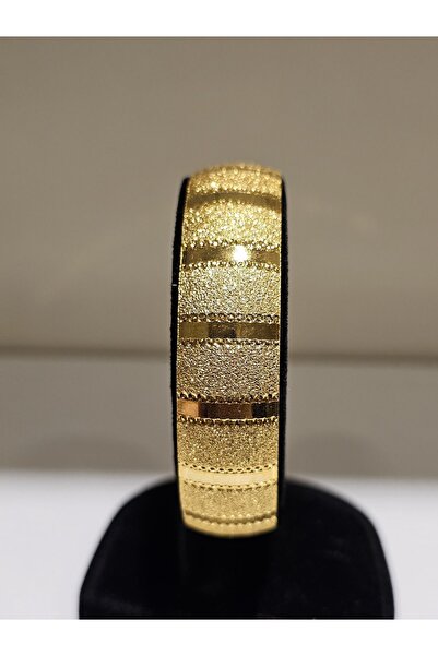 imitasyon dünyası 22 Ayar Altın Kaplama Yan Kesme Noktalı Model Bilezik 1 Adet 1.5 Cm Eninde