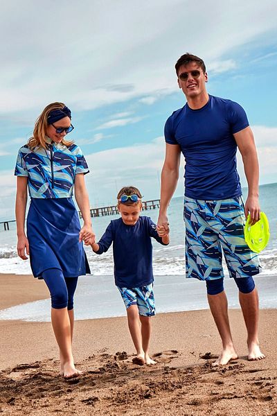 Marina Boy's Navy Blue Patterned Shorts - B2436