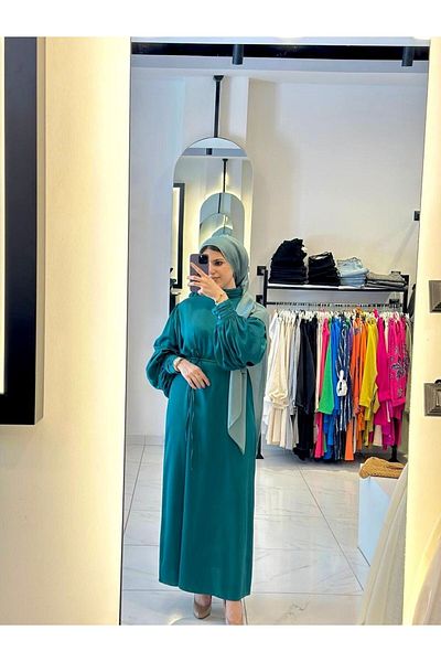 Ahel Tasarım Ahel Satin Green Dress