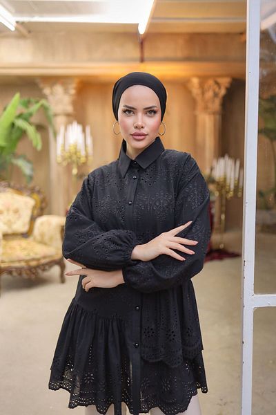 PİNK FLY Frilly Scallop Women's Hijab Tunic