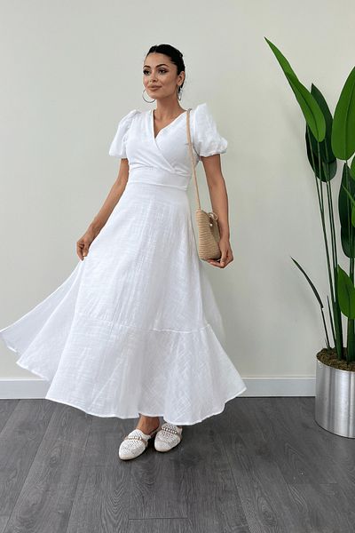 giyimmasalı Rochie midi din in ALBA - Decolteu dublu