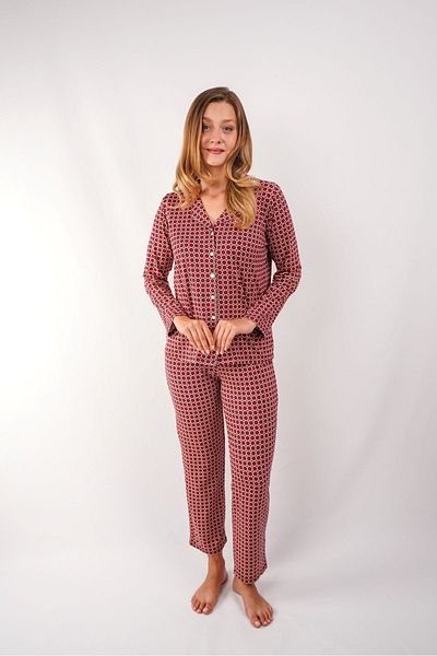 Butik Ethnic Patterned Long Sleeve Pajamas Set