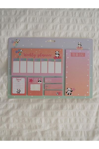 Planet Butik Panda Patterned Large Post-it Set - Weekly Planner Design
