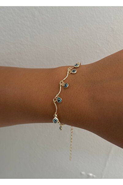 KİLİGİSTANBUL SALLANTILI NAZAR BONCUKLU BİLEKLİK 17 CM