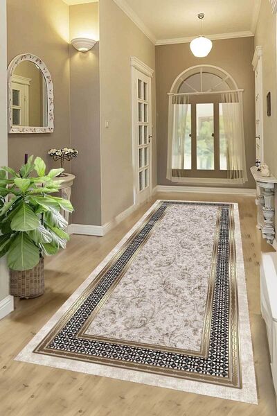 YTR HOME Dijital Baskı Yıkanabilir Kaymaz Taban Dekoratif Salon Mutfak Halısı...