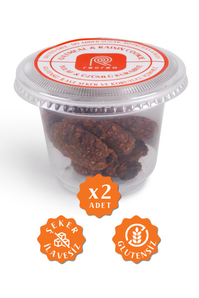 recrea snacks 2 Adet Glutensiz Yulaflı Ve Üzümlü Kurabiye